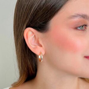 Brinco Argola Lisa Pequena banhado em ouro 18K