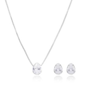 Conjunto Ponto de Luz Gota 50cm em Ródio Branco