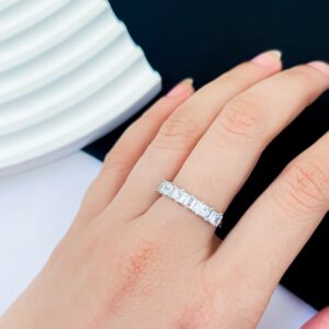 Anel Aparador Zircônia Baguete em Ródio Branco