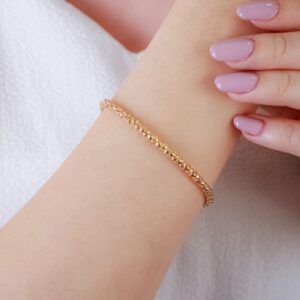 Pulseira Elo Pipoca em Ouro 18K