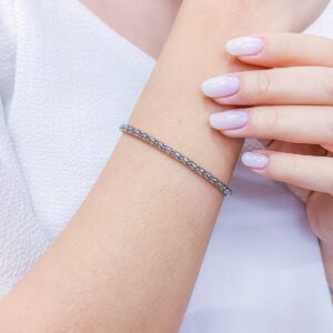 Pulseira Elo Pipoca em Ródio Branco